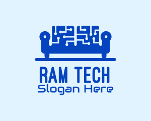 Blue Tech Couch logo design