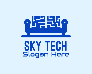 Blue Tech Couch logo design