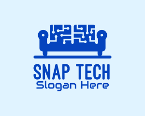 Blue Tech Couch logo design