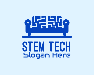 Blue Tech Couch logo design