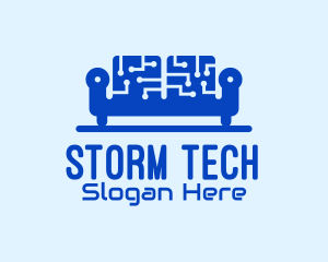 Blue Tech Couch logo design