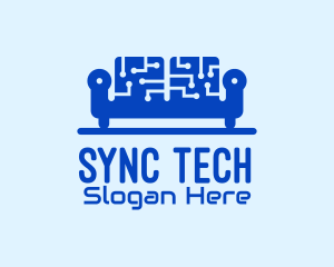 Blue Tech Couch logo design