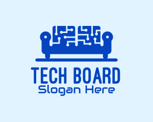 Blue Tech Couch logo design