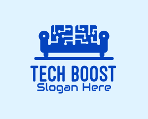 Blue Tech Couch logo design