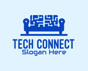 Coworking Space - Blue Tech Couch logo design