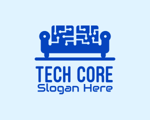 Blue Tech Couch logo design