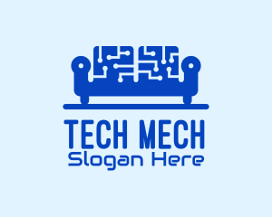 Blue Tech Couch logo design