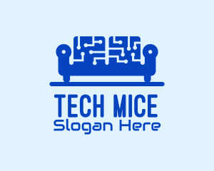 Blue Tech Couch logo design