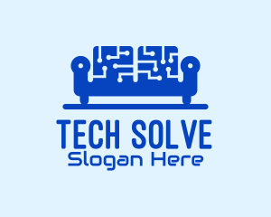 Blue Tech Couch logo design