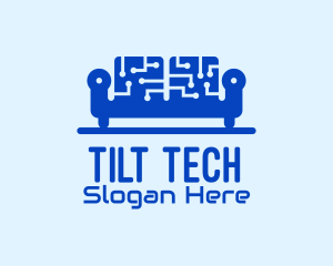 Blue Tech Couch logo design