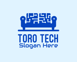 Blue Tech Couch logo design