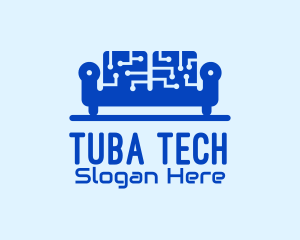 Blue Tech Couch logo design