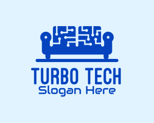 Blue Tech Couch logo design