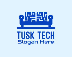 Blue Tech Couch logo design