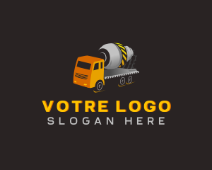 Mixer Truck Construction logo design