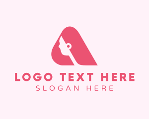 Pink - Woman Hairdresser Letter A logo design