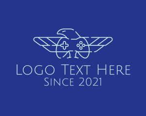 Joypad - Minimalist Eagle Gamer logo design