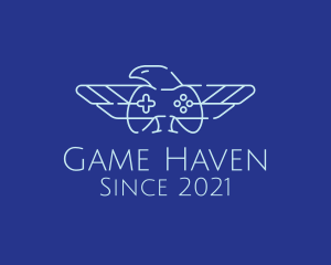 Playstation - Minimalist Eagle Gamer logo design