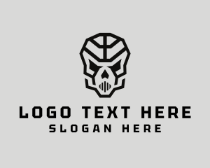 Hacker - Skeleton Skull Mask logo design