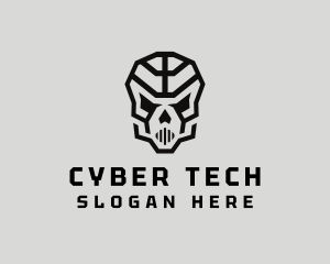 Hacker - Skeleton Skull Mask logo design