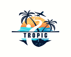 Beach Vacation Travel logo design