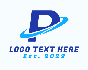 Blue Service Letter P logo design