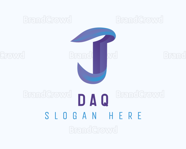 Gradient Modern Letter J Logo