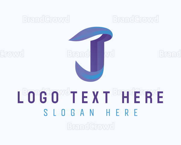 Gradient Modern Letter J Logo