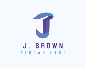Gradient Modern Letter J logo design