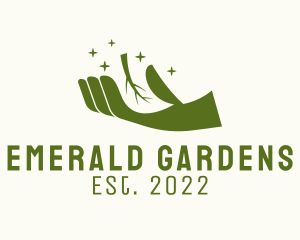 Green Hand Garden Herb  logo design