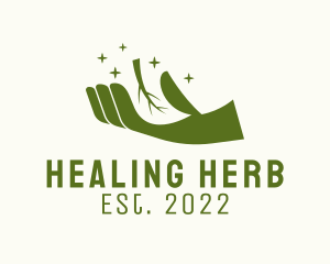 Green Hand Garden Herb  logo design