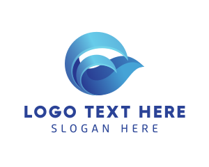Ocean - 3D Modern Ocean Wave logo design