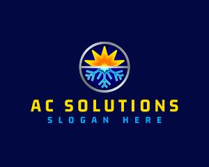 Ac - Hot Cold HVAC logo design