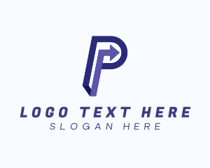 Letter P - Business Processing Arrow logo design