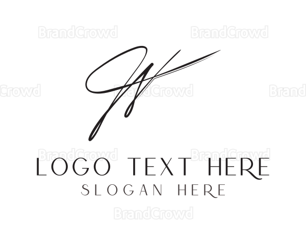 Elegant Signature Letter W Logo