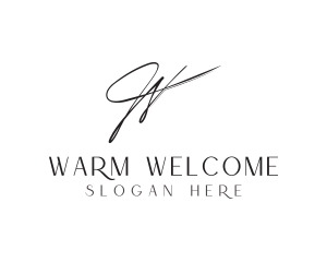 Elegant Signature Letter W logo design