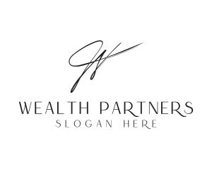 Elegant Signature Letter W logo design