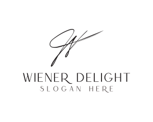 Elegant Signature Letter W logo design