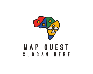 Africa Tribe Map  logo design