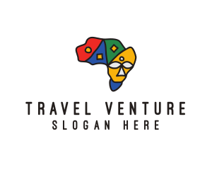 Africa Map Travel logo design