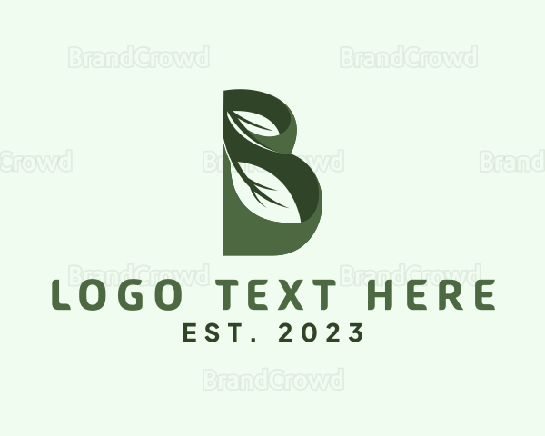 Botanical Leaf Letter B Logo