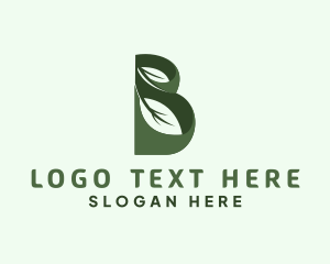 Botanical Leaf Letter B  Logo