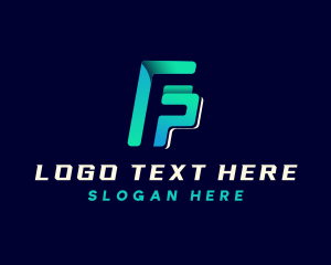 Digital - Cool Modern Gradient Letter F logo design