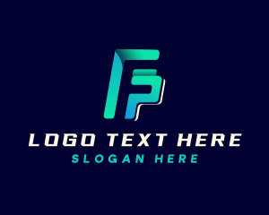 Negative Space - Cool Modern Gradient Letter F logo design