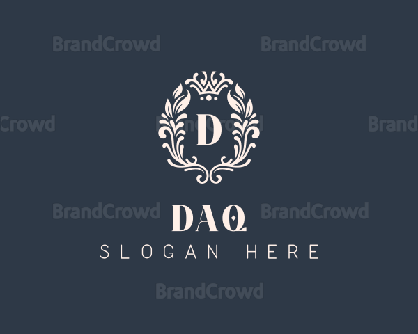 Crown Floral Wreath Logo