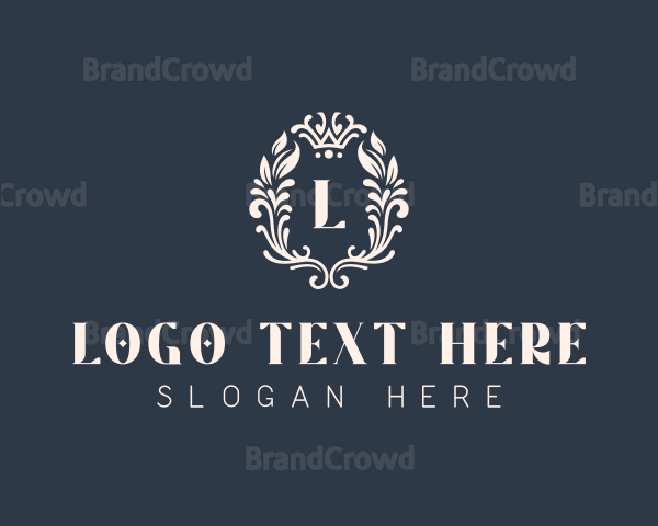 Crown Floral Wreath Logo