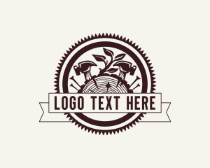 Log - Lumber Hammer Carpentry logo design