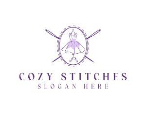 Fashion Dress Needle logo design