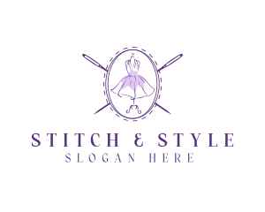 Fashion Dress Needle logo design