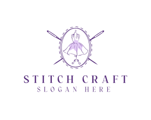 Fashion Dress Needle logo design